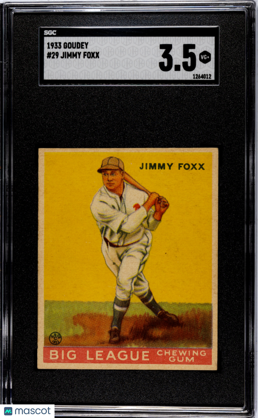 1933 Goudey Jimmy Foxx #29 SGC 3.5