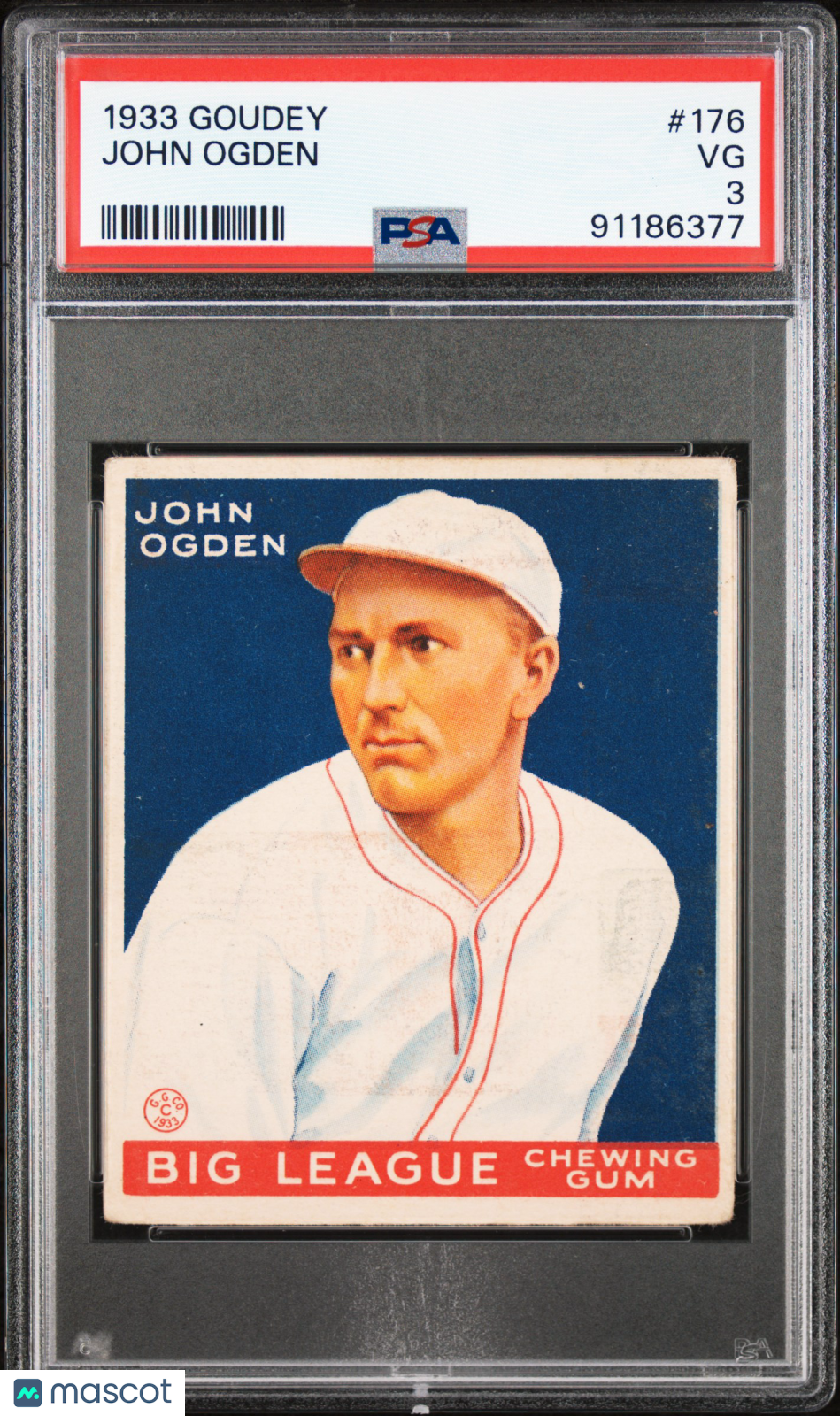1933 Goudey John Ogden #176 PSA 3
