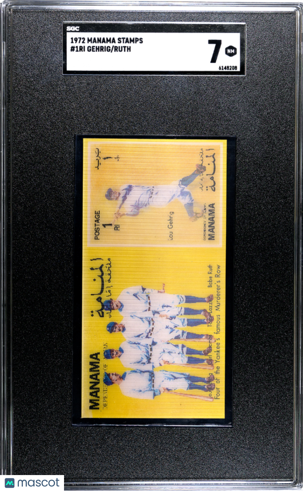 1972 Manama Stamps Ruth Gehrig #1RI SGC 7