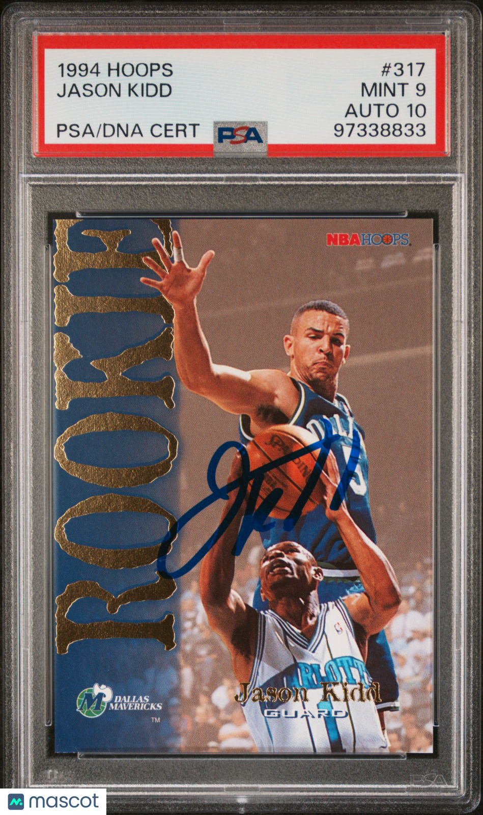 1994 Hoops Jason Kidd #317 PSA 9 Auto 10