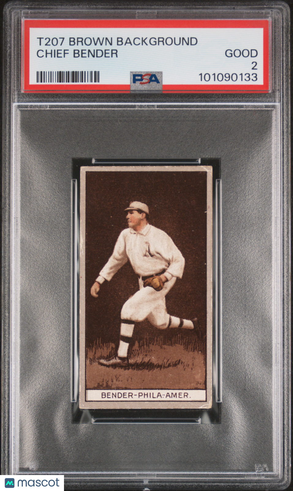 1912 T207 Brown Background Chief Bender PSA 2