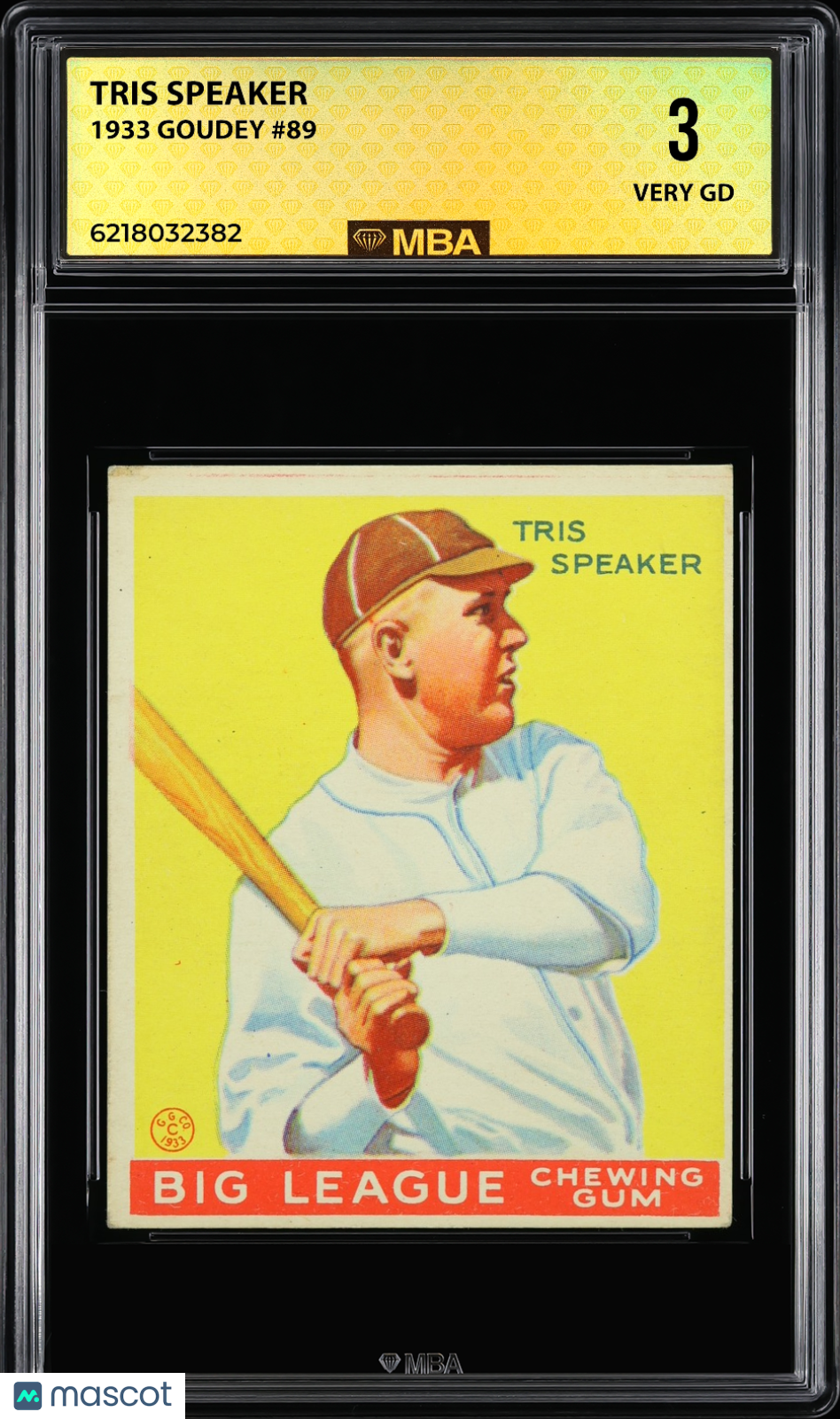 1933 Goudey Tris Speaker #89 MBA 3