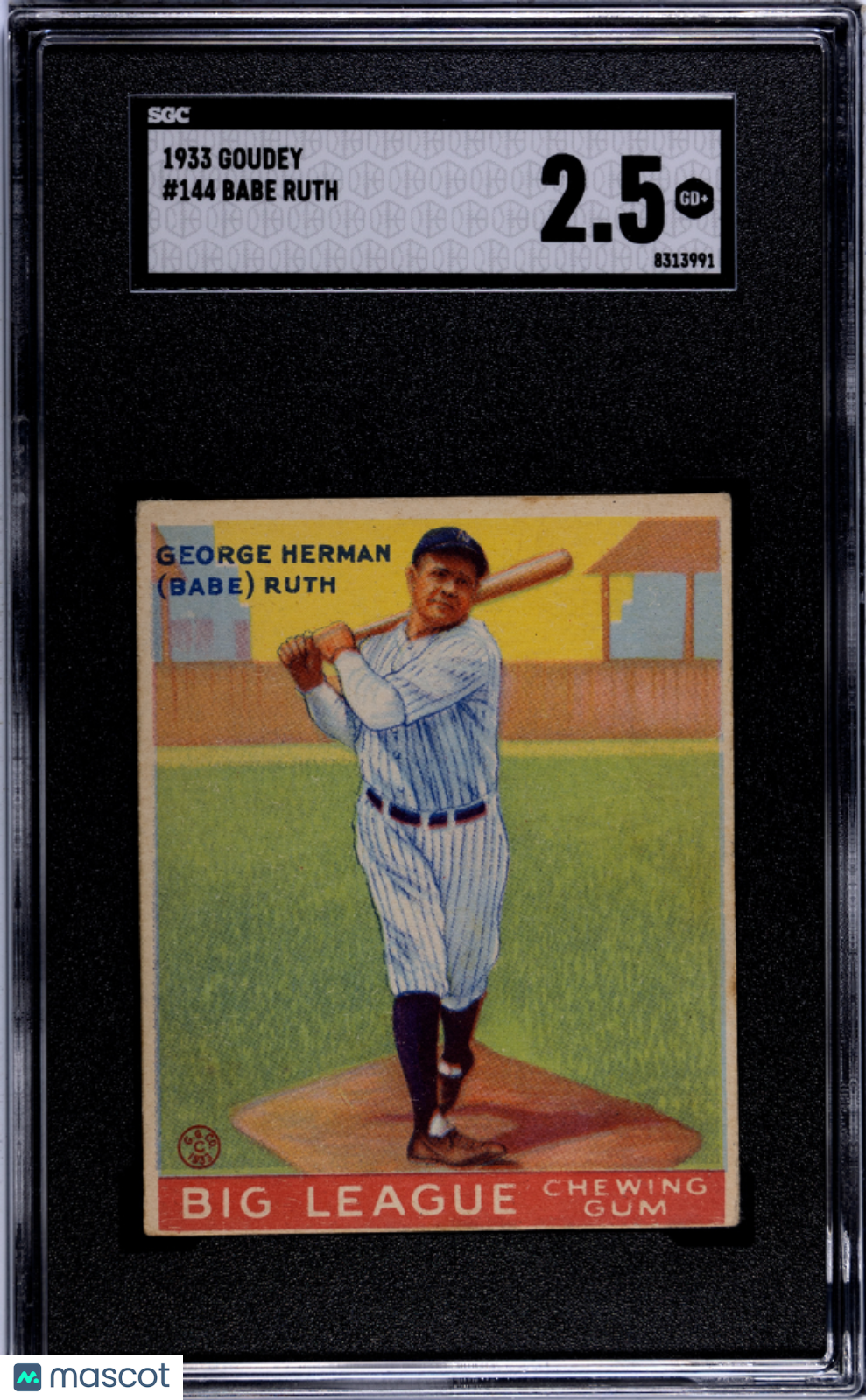 1933 Goudey Babe Ruth #144 SGC 2.5