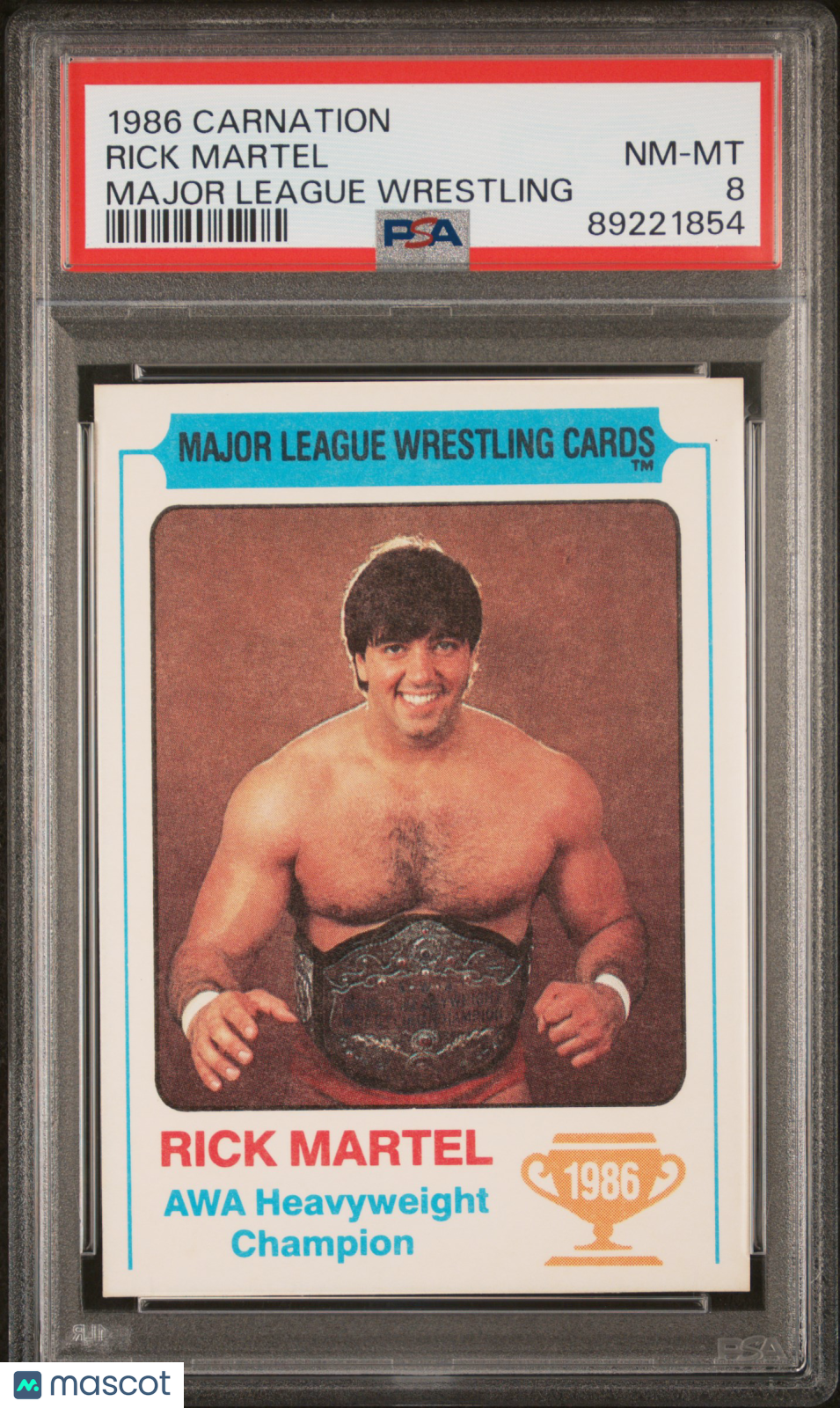 1986 Carnation Major League Wrestling Rick Martel PSA 8