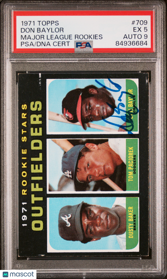 1971 Topps Major League RKS. #709 Major League Rookies PSA 5 Auto 9