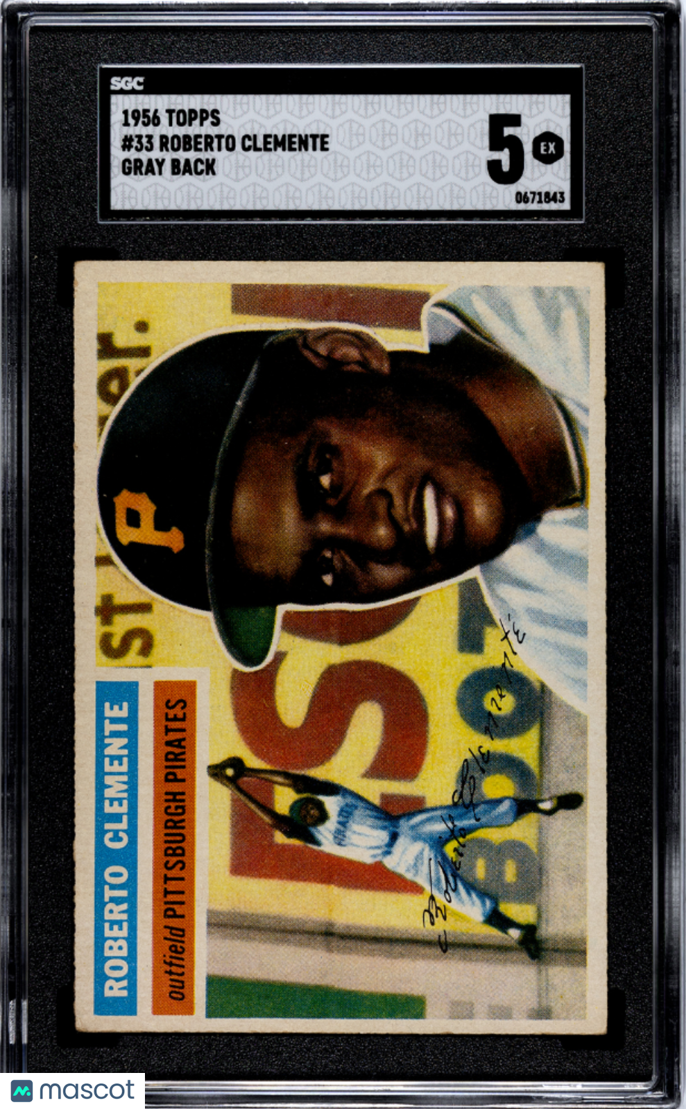 1956 Topps Roberto Clemente #33 Gray Back SGC 5