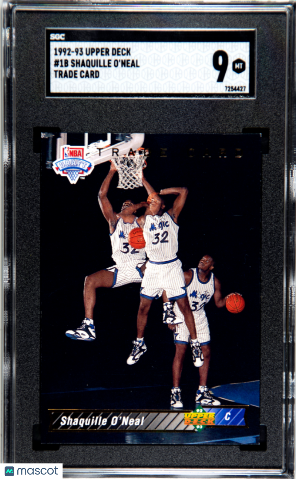 1992 Upper Deck Shaquille O'Neal #1B Trade Card SGC 9