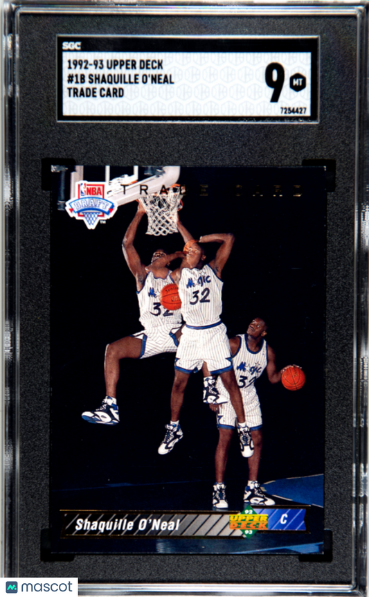 1992 Upper Deck Shaquille O'Neal #1B Trade Card SGC 9