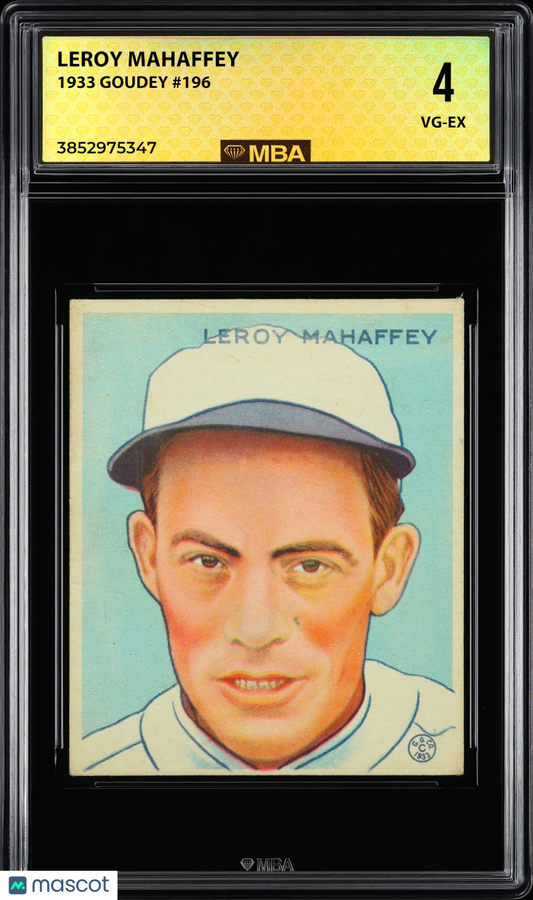 1933 Goudey Leroy Mahaffey #196 MBA 4
