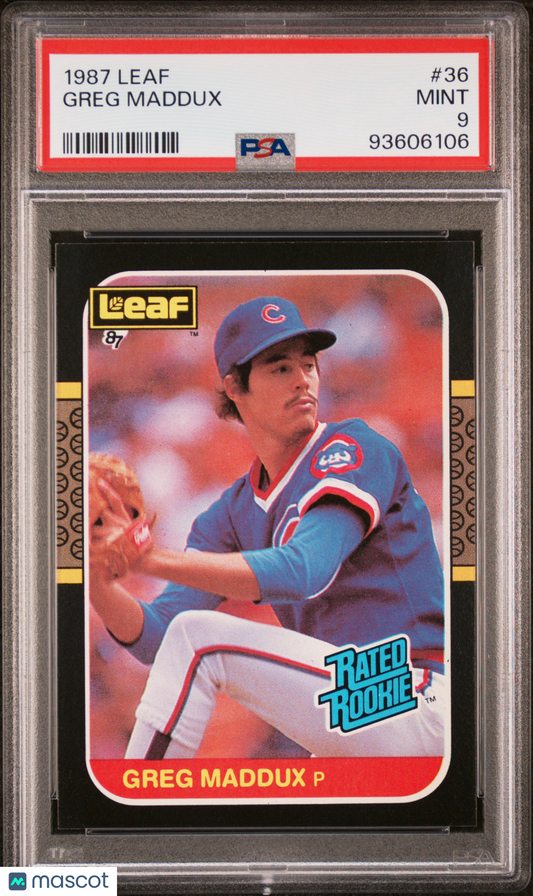 1987 Leaf Greg Maddux #36 PSA 9