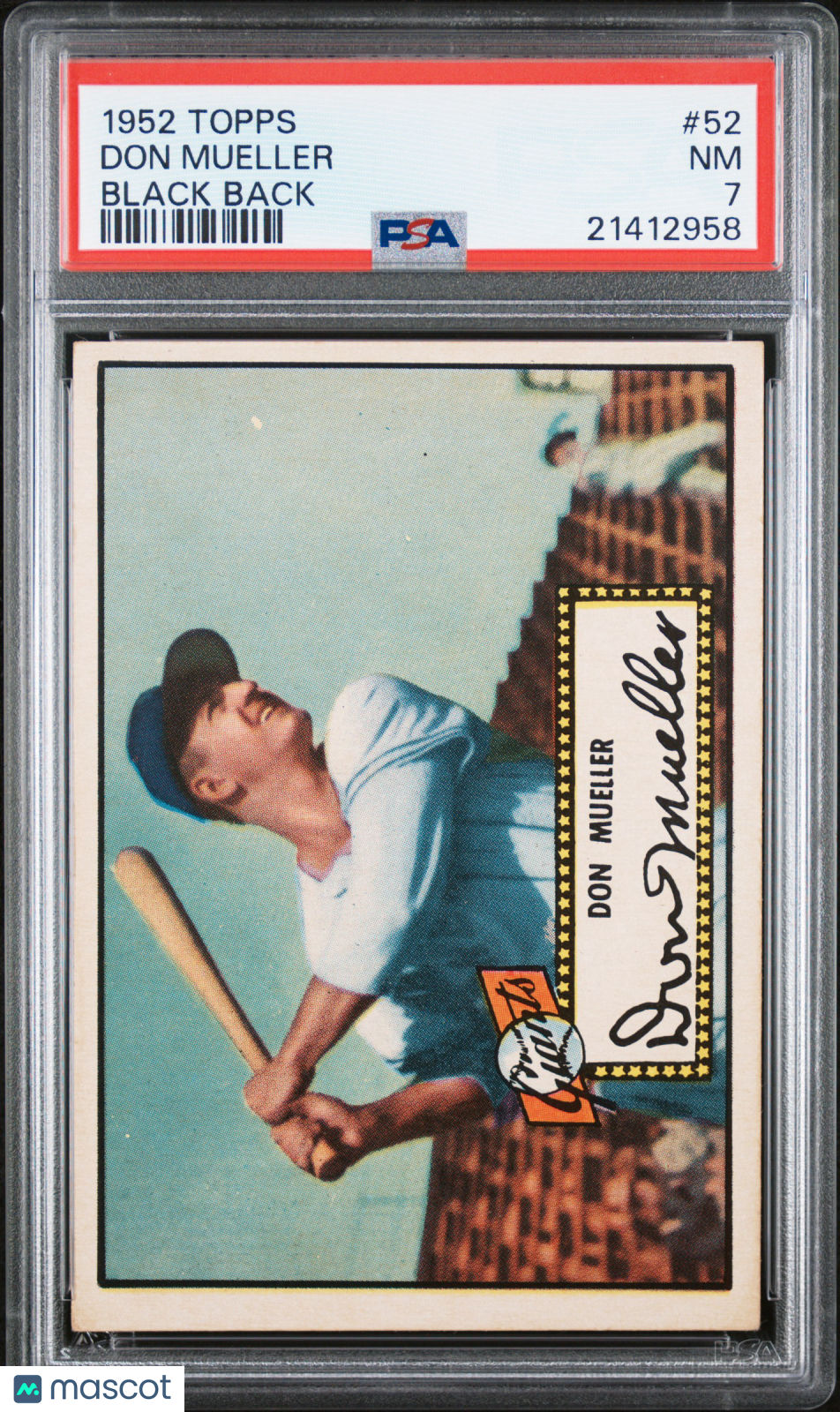 1952 Topps Don Mueller #52 Black Back PSA 7