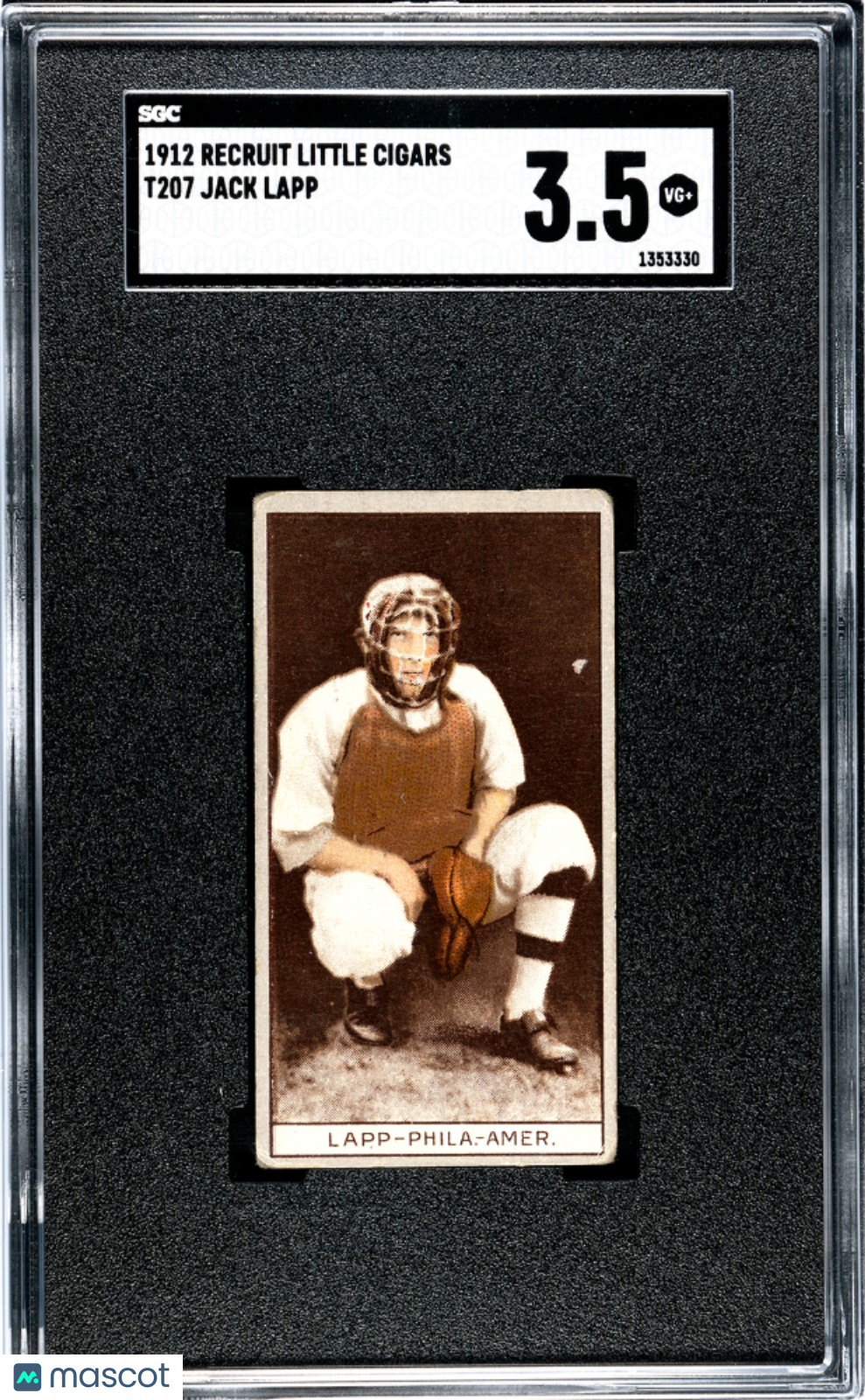 1912 Recruit Little Cigars (T207) Jack Lapp SGC 3.5