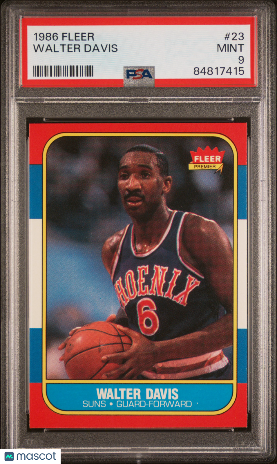 1986 Fleer Walter Davis #23 PSA 9