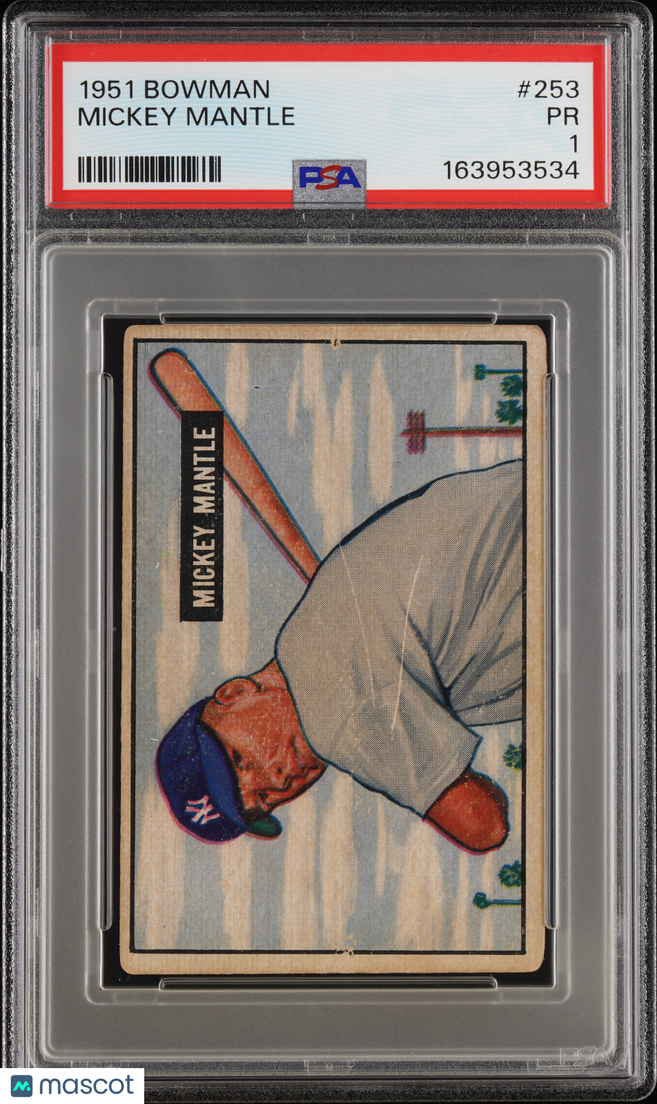 1951 Bowman Mickey Mantle #253 PSA 1