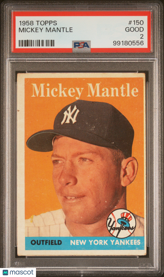 1958 Topps Mickey Mantle #150 PSA 2