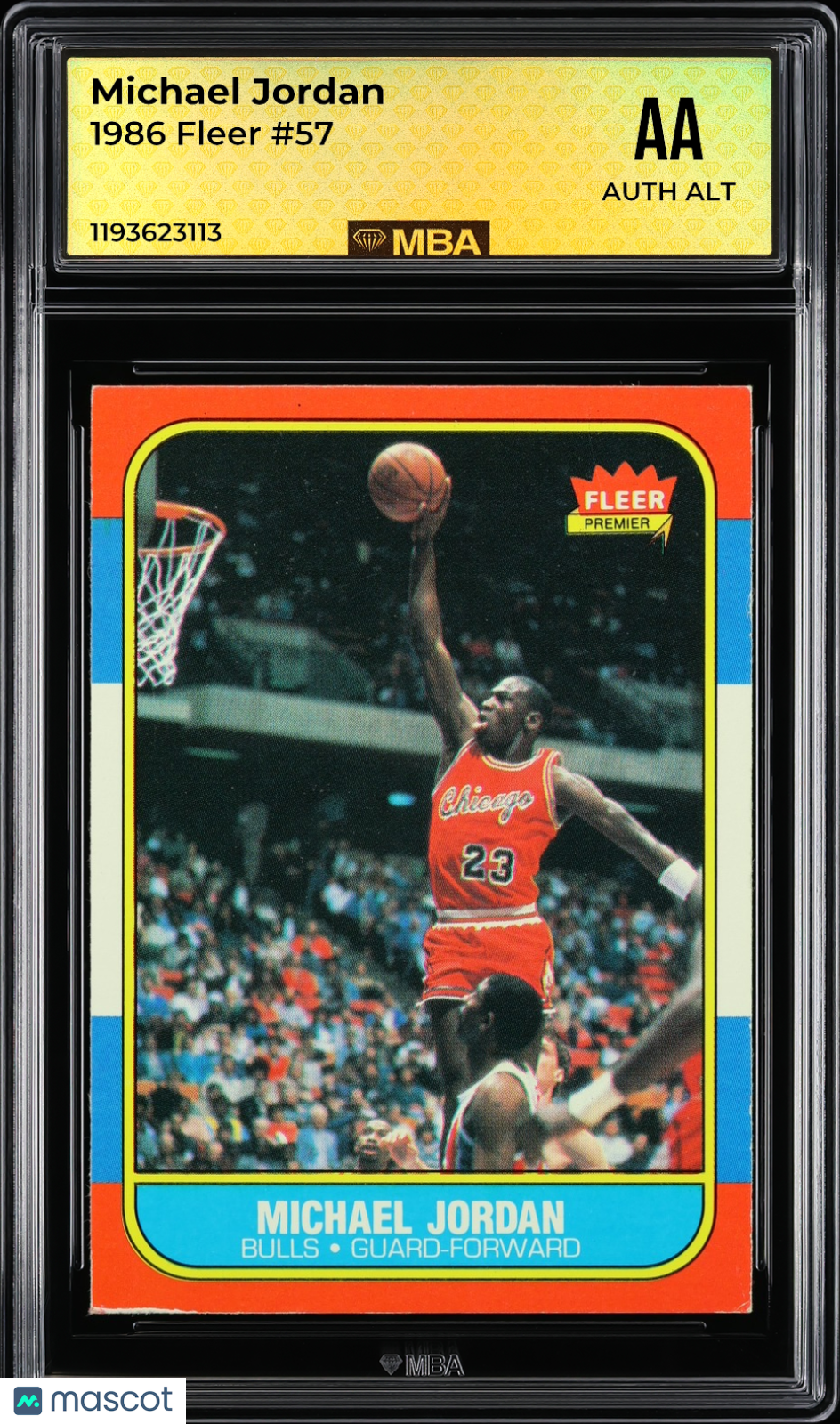 1986 Fleer Michael Jordan #57 MBA Authentic Altered