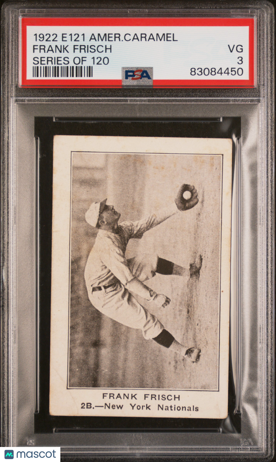 1922 E121 American Caramel Series Of 120 Frank Frisch PSA 3