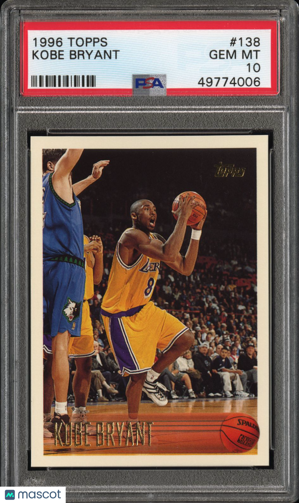 1996 Topps Kobe Bryant #138 PSA 10