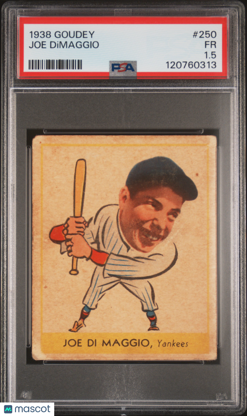 1938 Goudey Joe Dimaggio #250 PSA 1.5