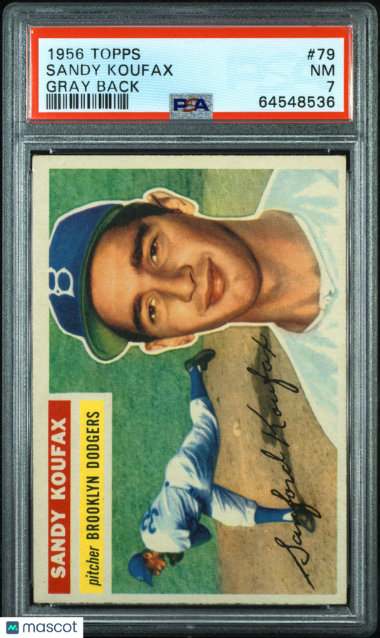 1956 Topps Sandy Koufax #79 Gray Back PSA 7