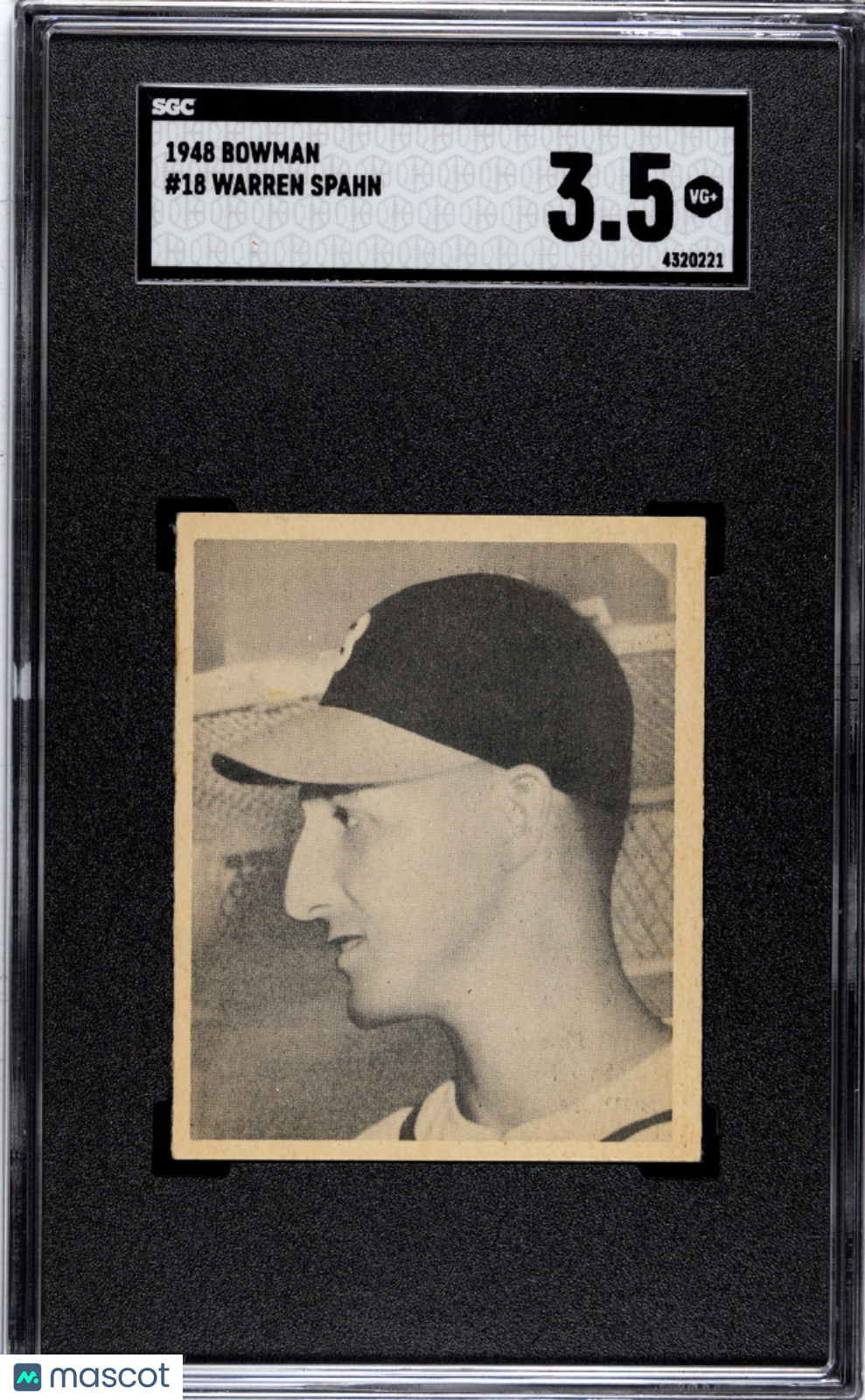 1948 Bowman Warren Spahn #18 SGC 3.5