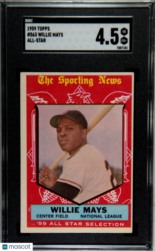 1959 Topps Willie Mays #563 All Star SGC 4.5