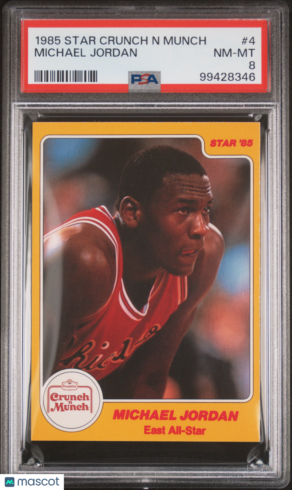 1985 Star Crunch N Munch Michael Jordan #4 PSA 8