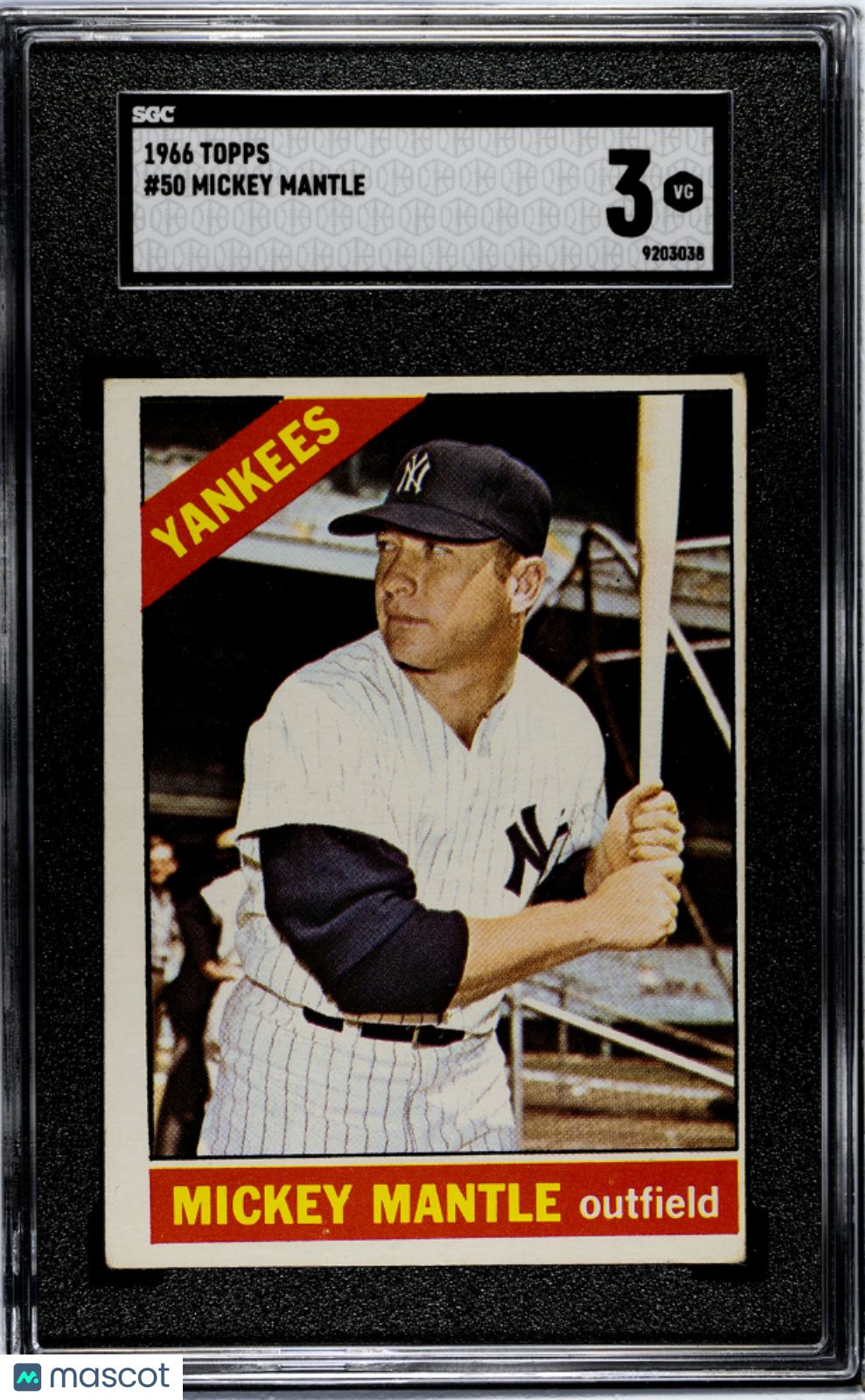 1966 Topps Mickey Mantle #50 SGC 3