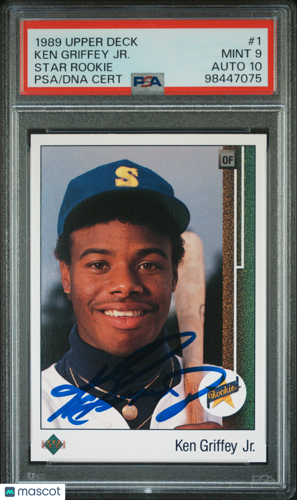 1989 Upper Deck Ken Griffey JR. #1 Star Rookie PSA 9 Auto 10