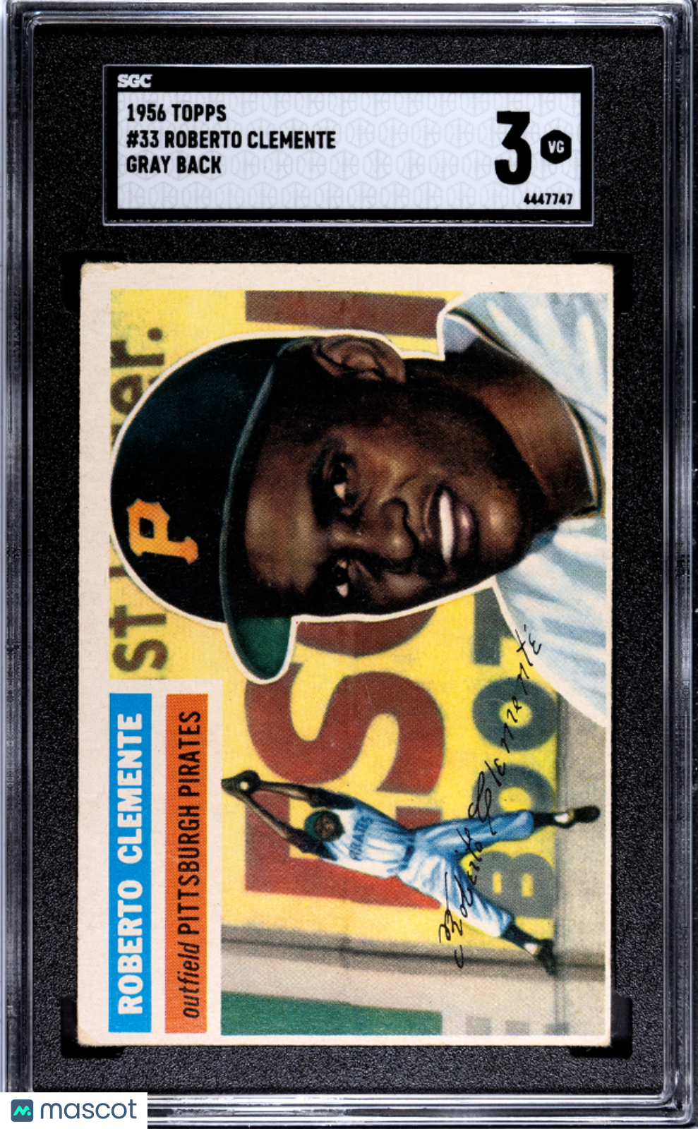 1956 Topps Roberto Clemente #33 Gray Back SGC 3