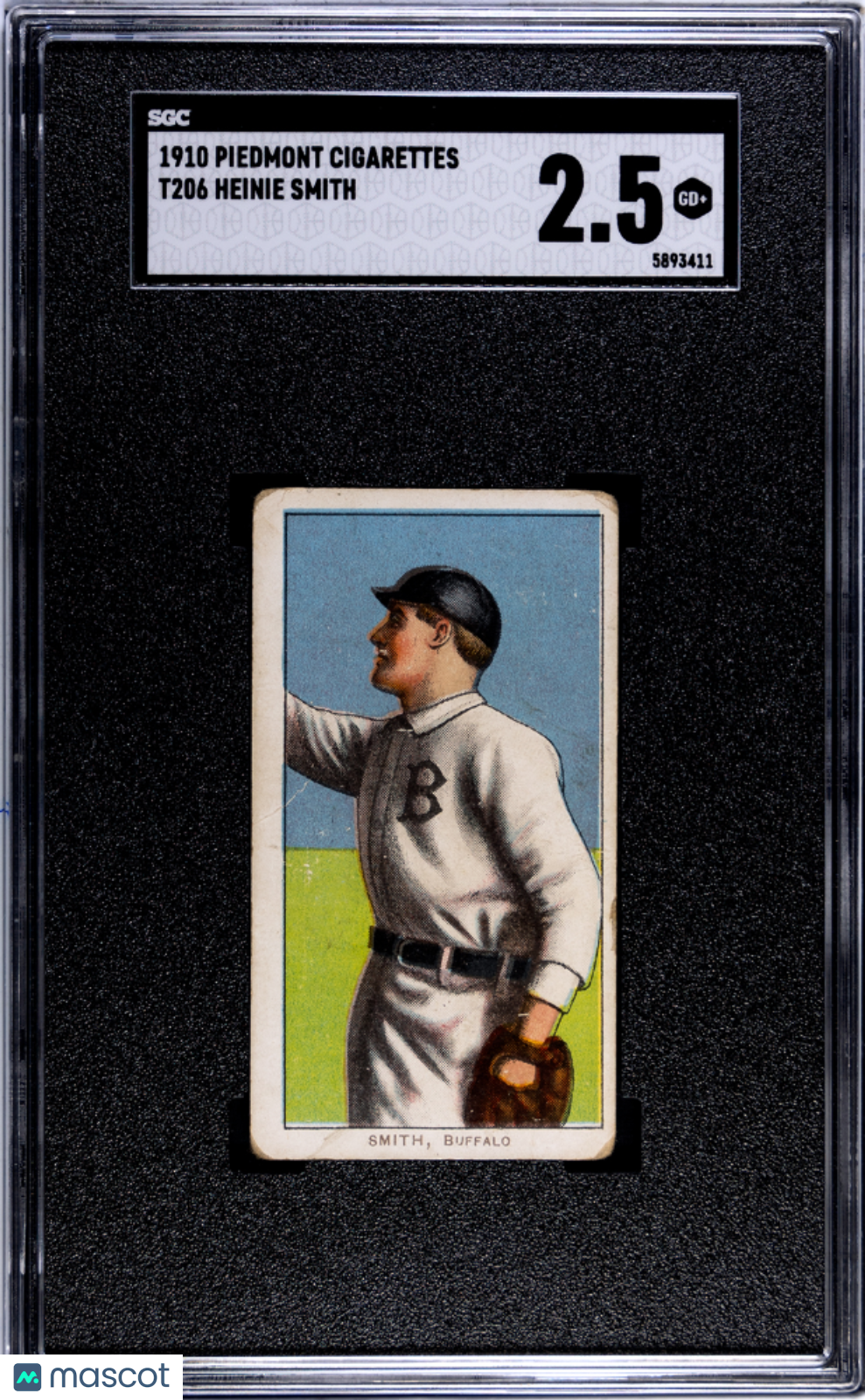 1910 Piedmont Cigarettes (T206) Heinie Smith SGC 2.5