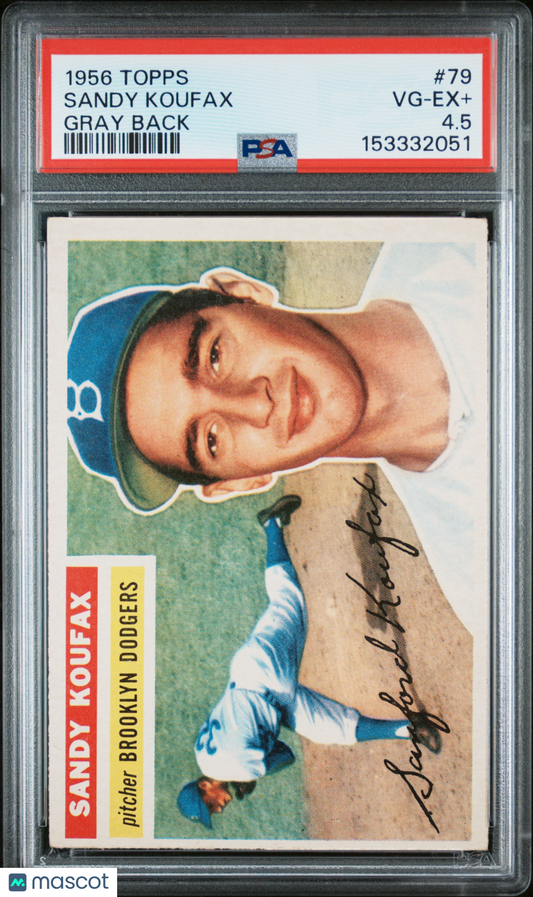 1956 Topps Sandy Koufax #79 Gray Back PSA 4.5