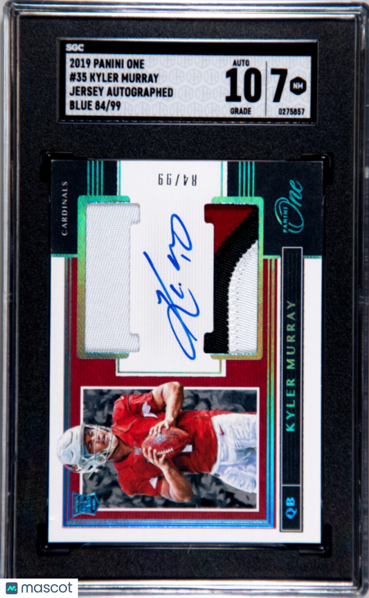 2019 Panini One Kyler Murray #35 Jersey Autograph Blue SGC 7 Auto 10