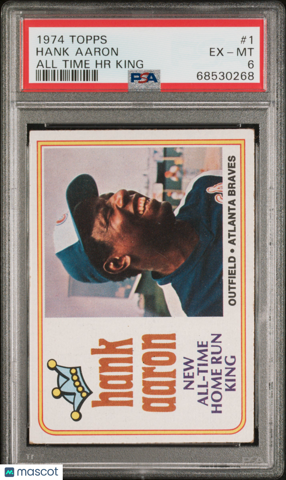 1974 Topps Hank Aaron #1 All Time HR King PSA 6