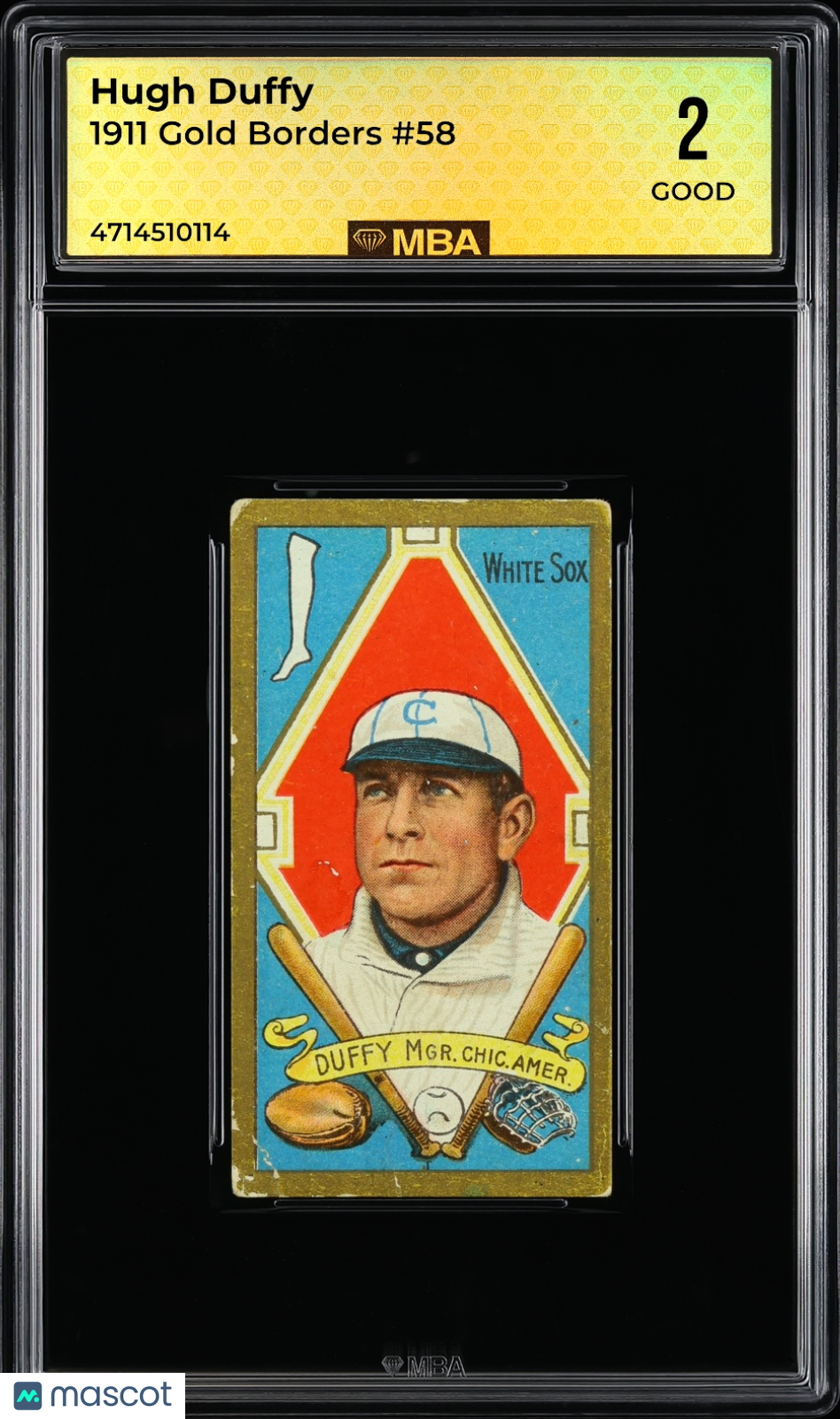 1911 Gold Borders Hugh Duffy #58 MBA 2