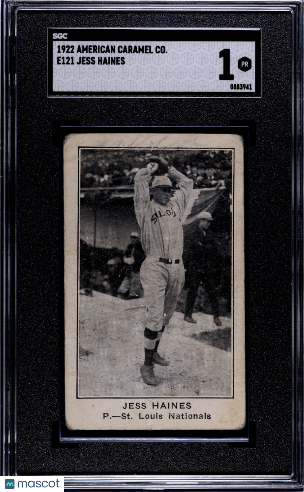 1922 American Caramel Co. Series of 120 (E121) Jess Haines SGC 1