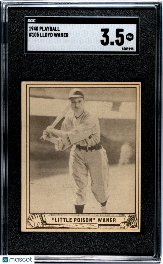 1940 Playball Lloyd Waner #105 SGC 3.5