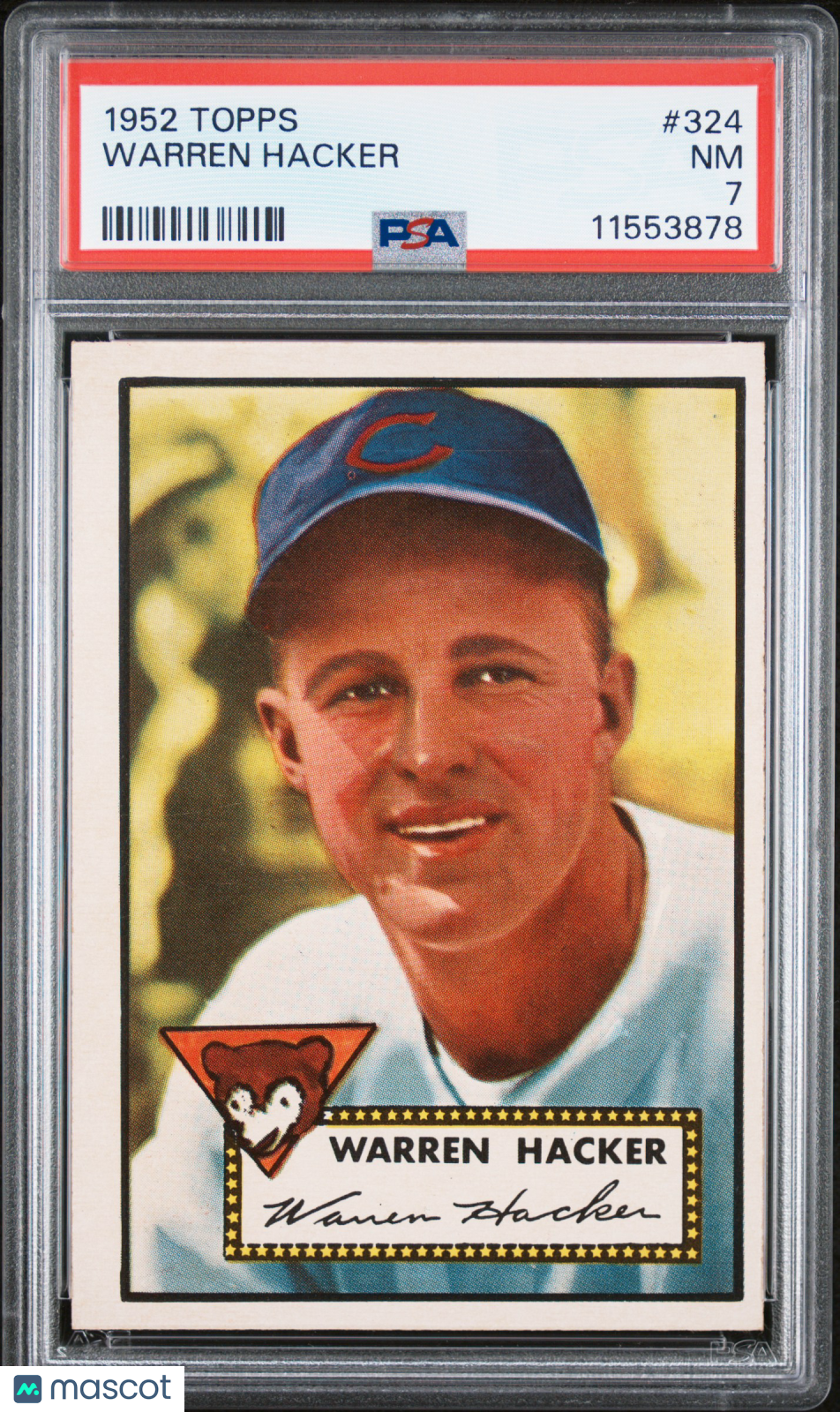 1952 Topps Warren Hacker #324 PSA 7
