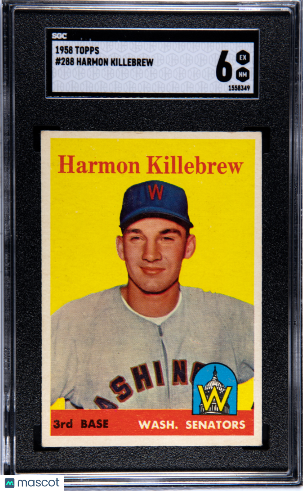 1958 Topps Harmon Killebrew #288 SGC 6