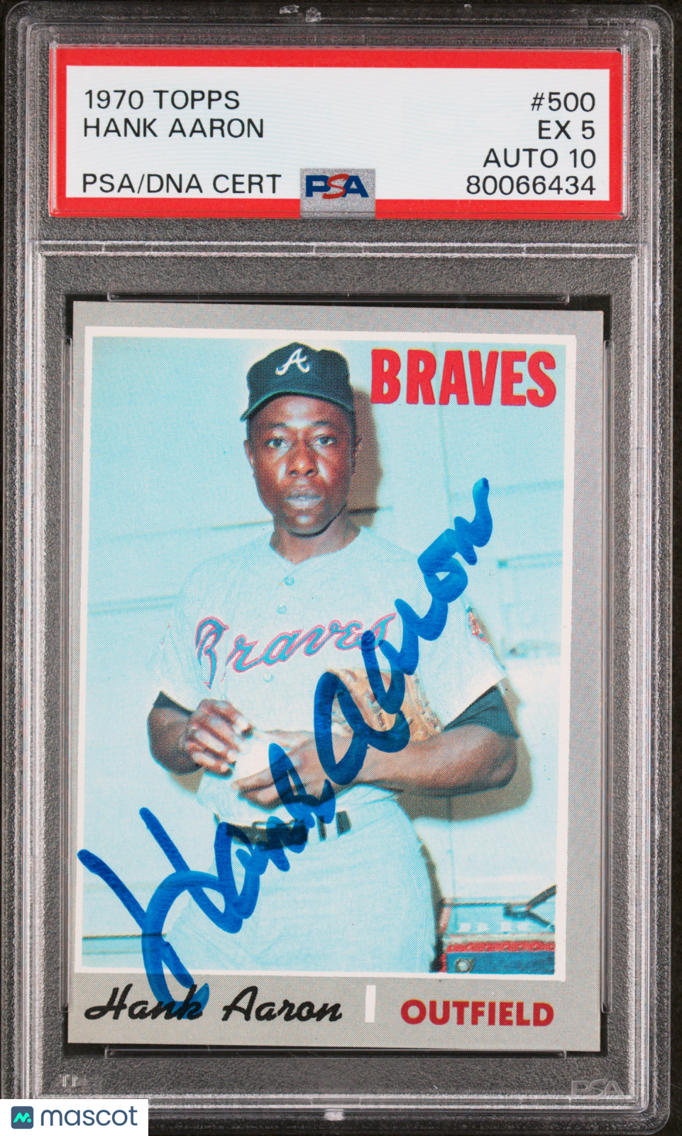 1970 Topps Hank Aaron #500 PSA 5 Auto 10