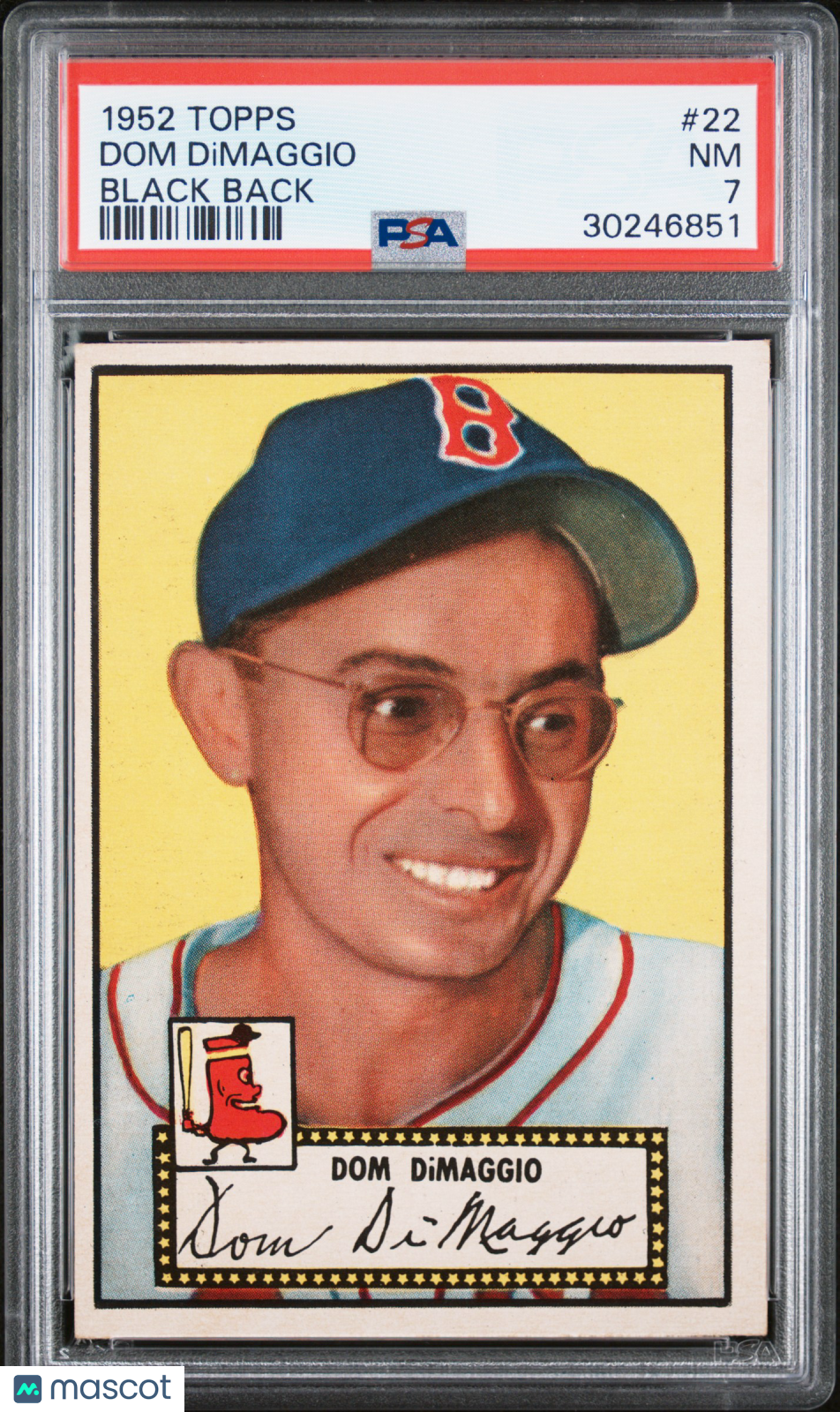 1952 Topps Dom Dimaggio #22 Black Back PSA 7