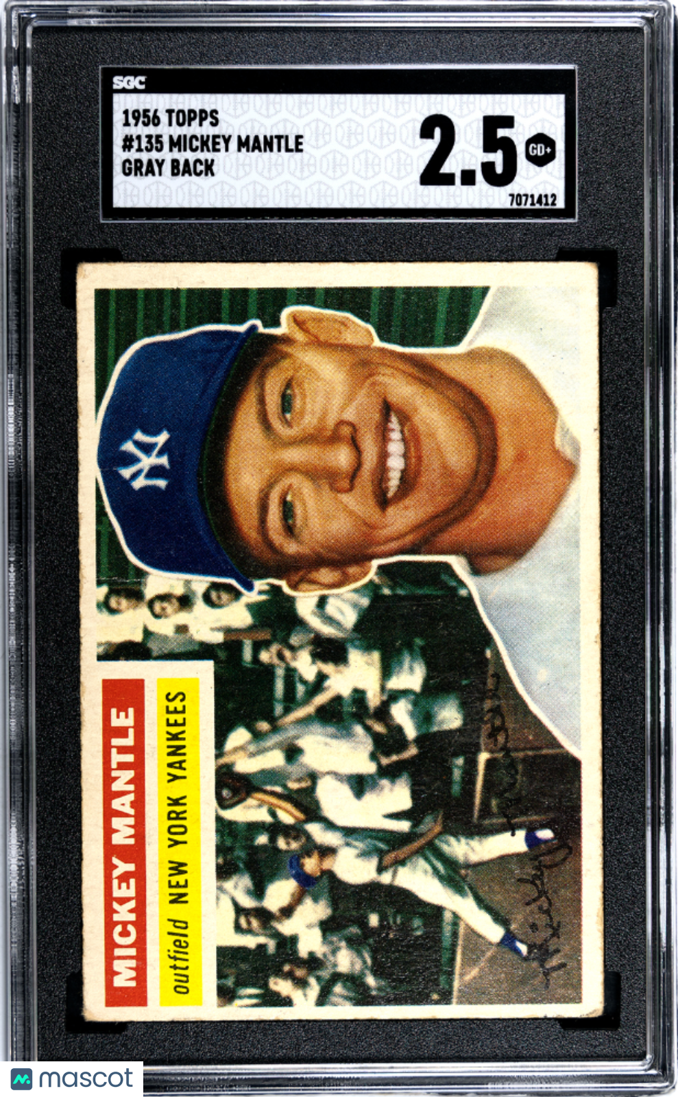 1956 Topps Mickey Mantle #135 Gray Back SGC 2.5