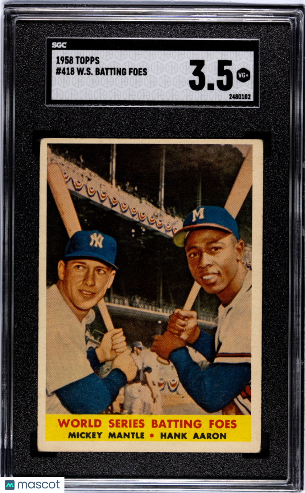 1958 Topps W. S. Batting Foes #418 SGC 3.5