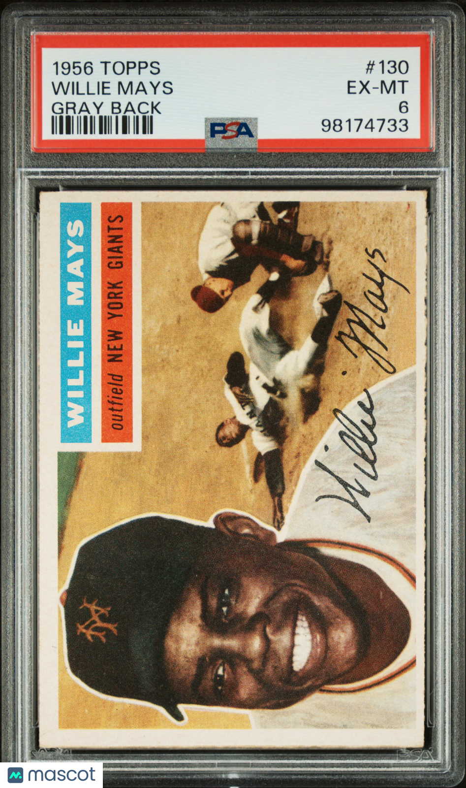 1956 Topps Willie Mays #130 Gray Back PSA 6