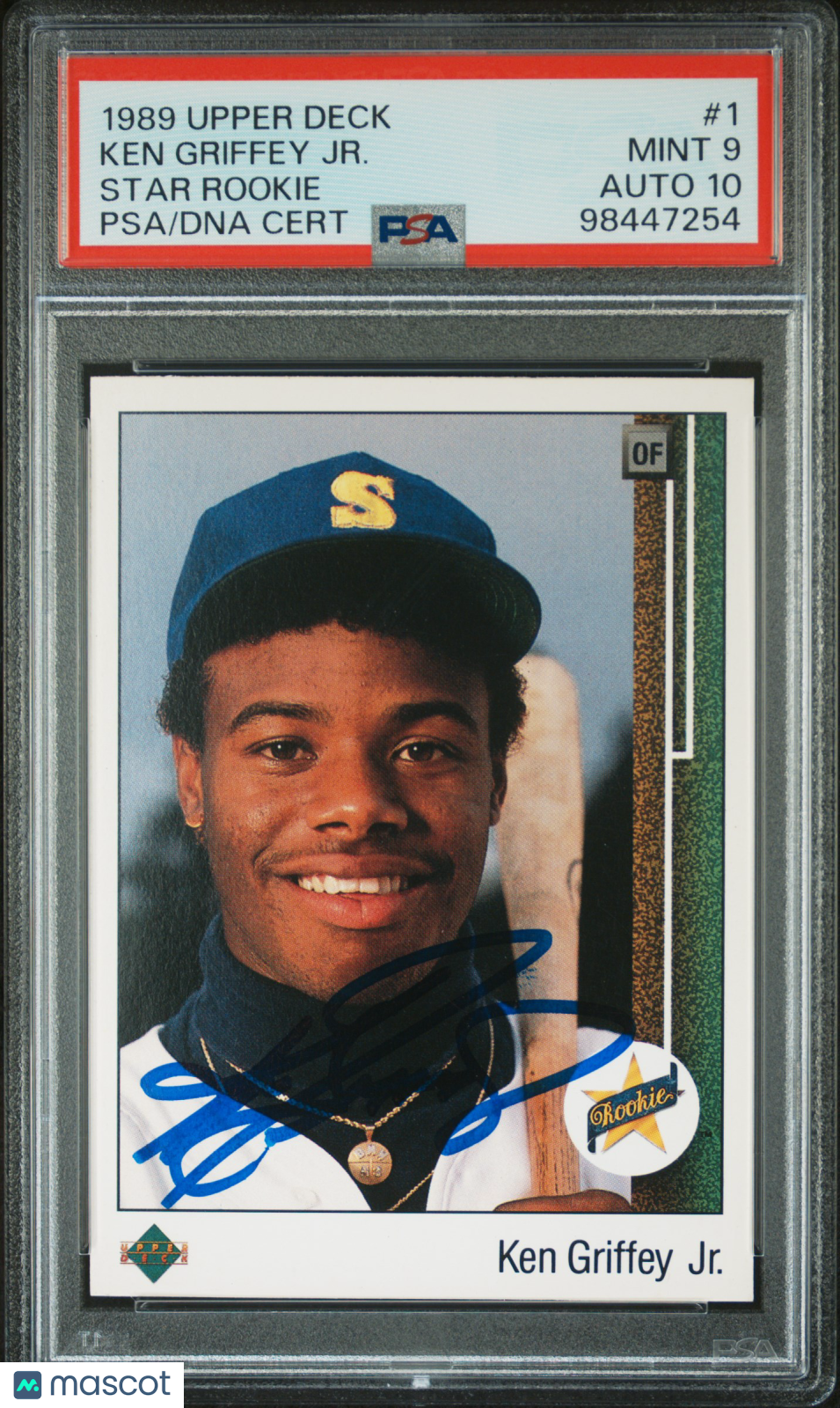 1989 Upper Deck Ken Griffey JR. #1 Star Rookie PSA 9 Auto 10