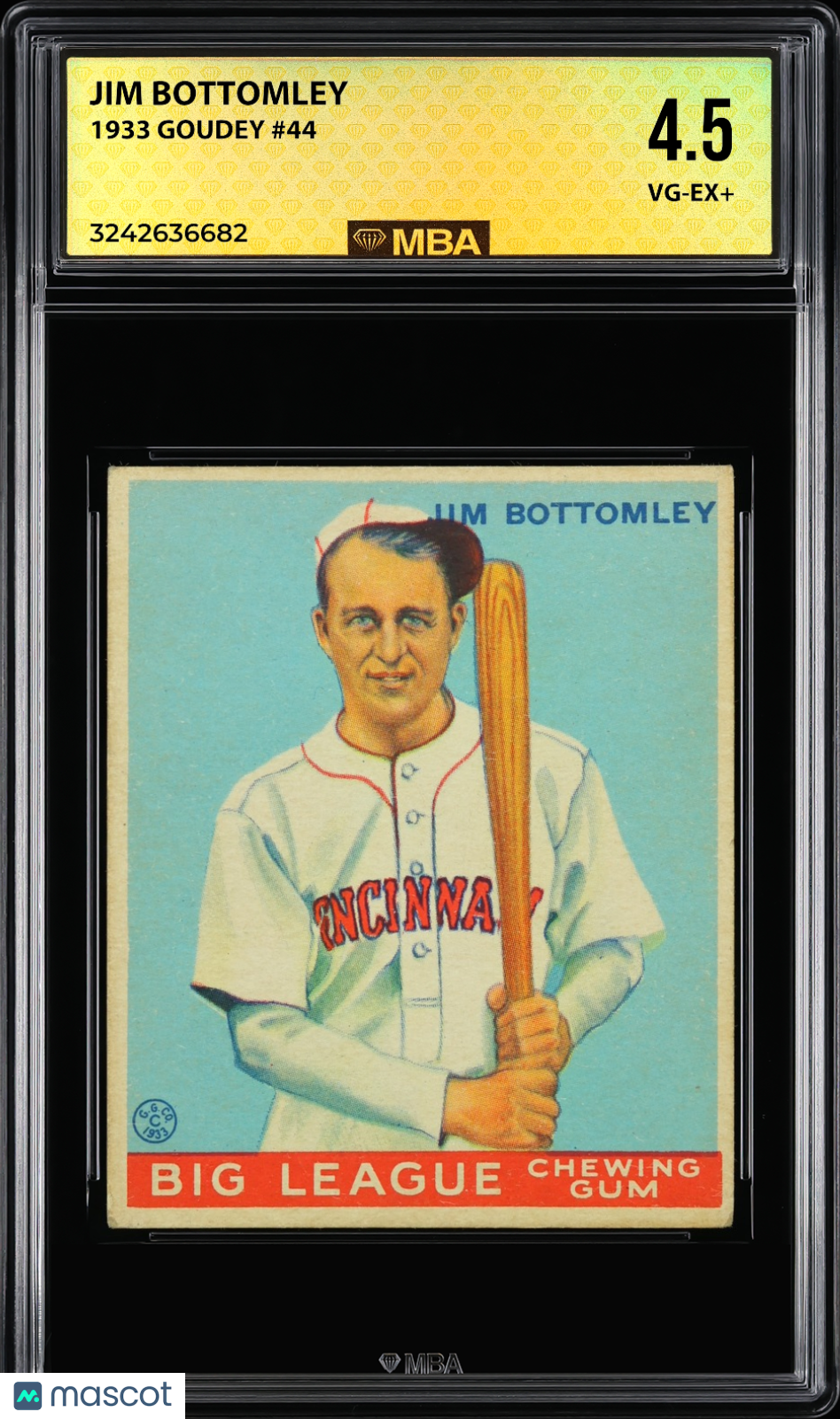 1933 Goudey Jim Bottomley #44 MBA 4.5