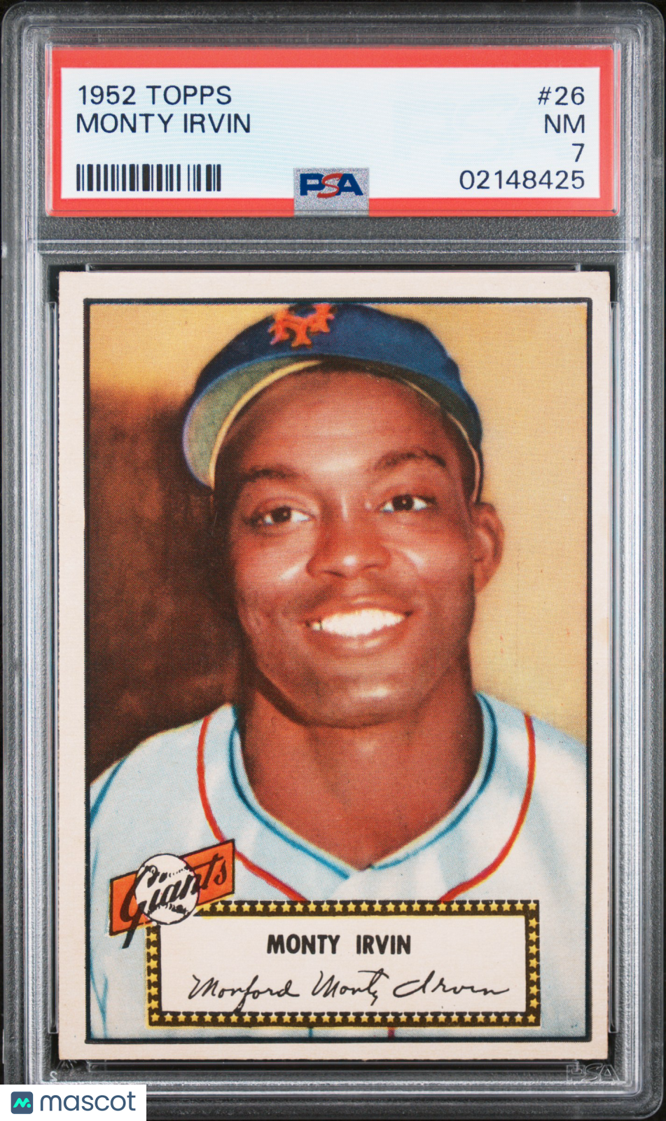 1952 Topps Monty Irvin #26 PSA 7