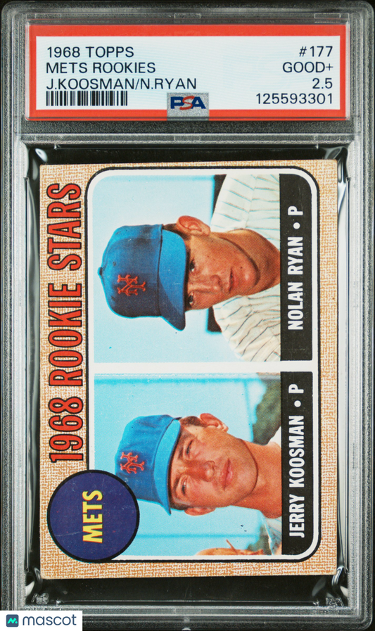 1968 Topps Mets Rookies #177 J. Koosman N. Ryan PSA 2.5