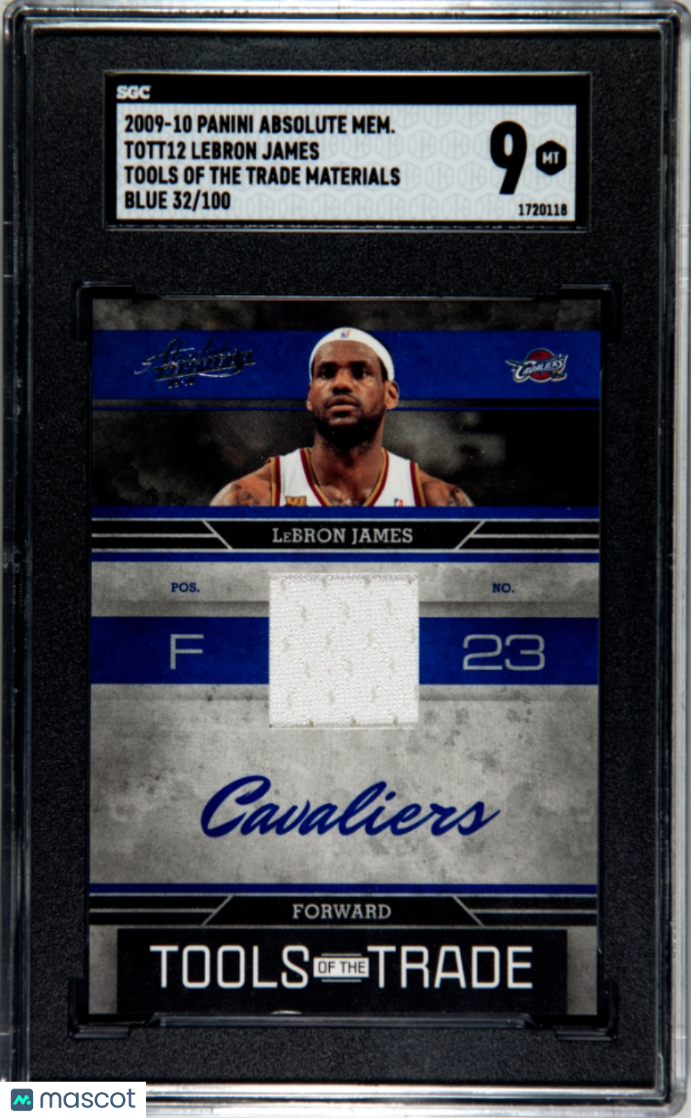 2009 Panini Absolute Memorabilia LeBron James Tools Of The Trade Mat Blue SGC 9