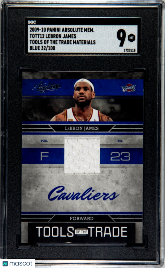 2009 Panini Absolute Memorabilia LeBron James Tools Of The Trade Mat Blue SGC 9